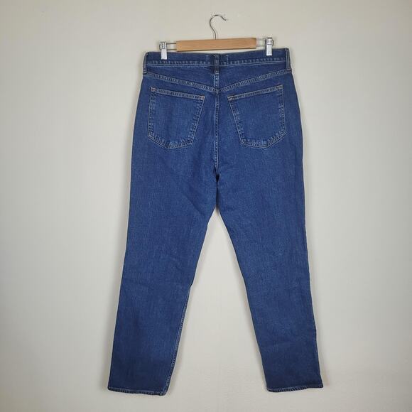 Abercrombie & Fitch Jeans 32 14 XL Blue Denim Ankle Straight Ultra High Rise - Picture 3 of 8